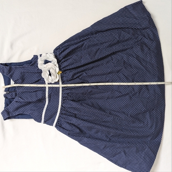Navy Blue Polka Dot 2T Toddler Dress Sleeveless Birthday Wedding Charter Club - Picture 3 of 7